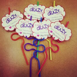 Valentine's Day Crazy Straw Label