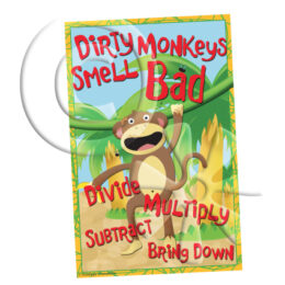 Long Division Poster - Dirty Monkeys Smell Bad (version 2)