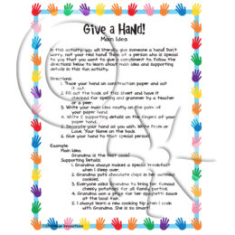 Give a Hand Main Idea Activity
