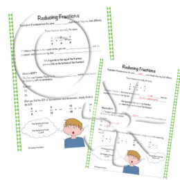Reducing Fractions Guided Notes Sheet