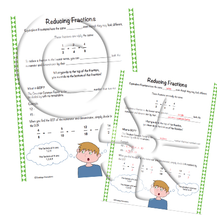 Reducing Fractions Guided Notes Sheet