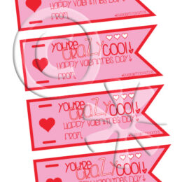 Valentine's Day Crazy Straw Labels #2