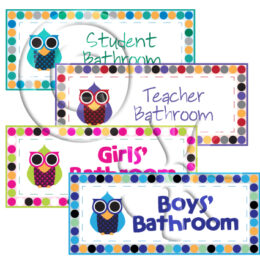 Owl Themed Bathroom Signs