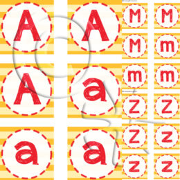 Alphabet Set - Striped Yellow and Red Set
