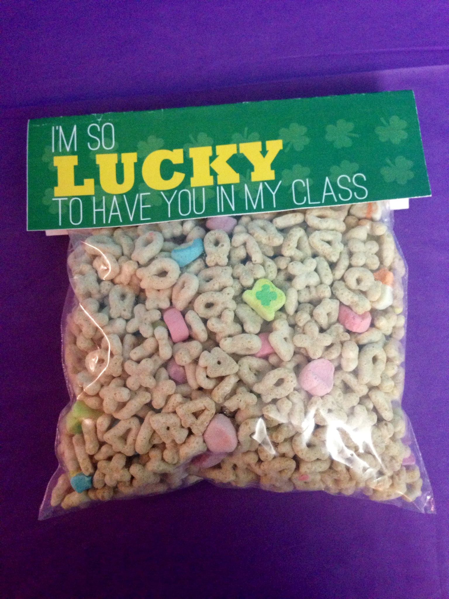 St. Patrick's Day: I’m So Lucky To Have You in My Class Sandwich bag labels