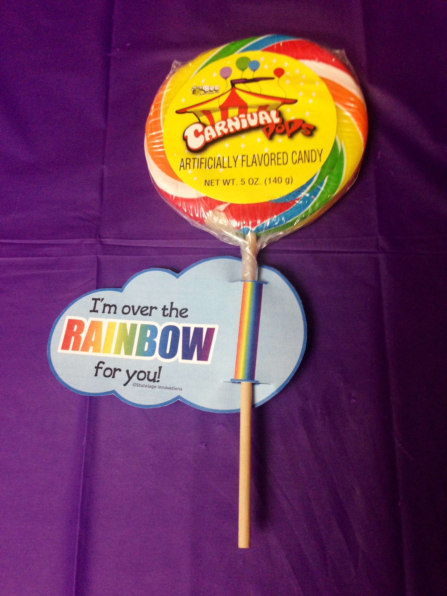 St Patrick's Day: I'm Over The RAINBOW For You! Large Sucker Tag